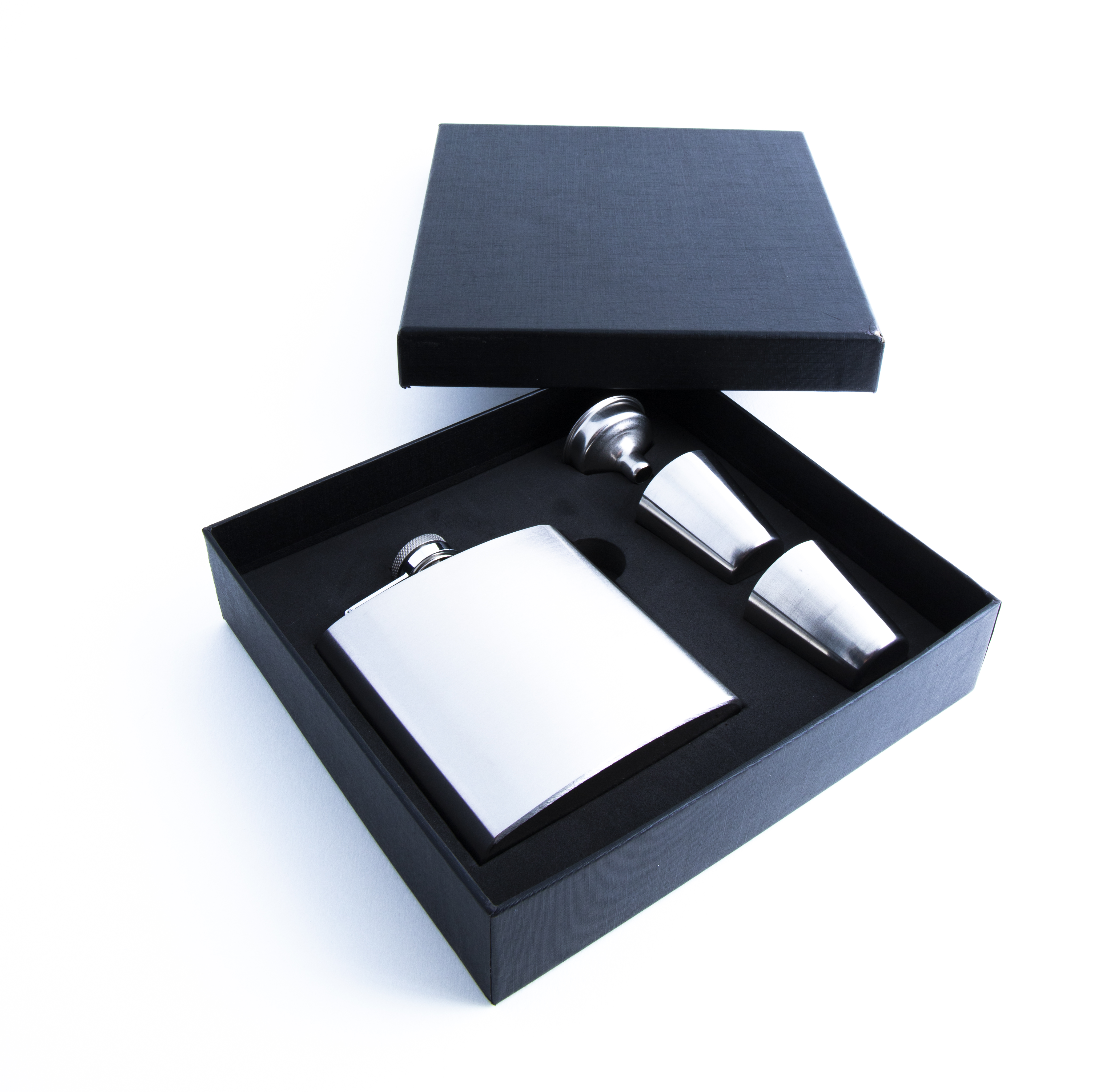 6oz stainless Hip Flask Set with 2  cups and 1 funnel